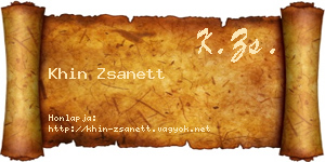Khin Zsanett névjegykártya