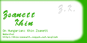 zsanett khin business card